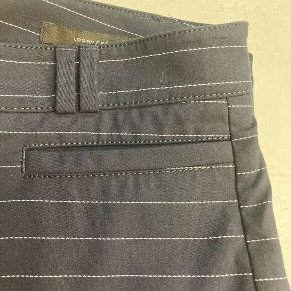 BANANA REPUBLIC Women’s Logan Crop Pants Sz 6 Pin Stripe Blue & White Ins 24.5” - Picture 3 of 12